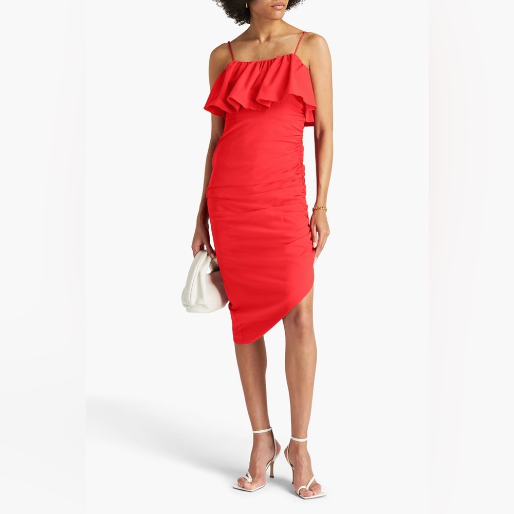 CINQ À SEPT - Christa ruffled stretch-crepe dress, size 4